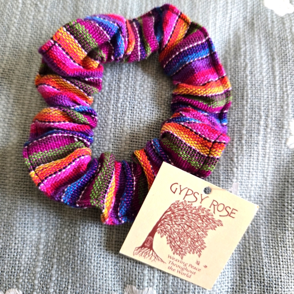 Gypsy Rose Multicolor Striped Cotton Scrunchie NWT